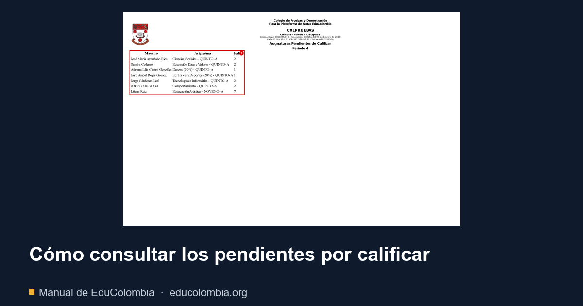 Cómo consultar los pendientes por calificar