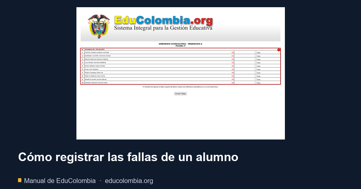 Cómo registrar las fallas de un alumno