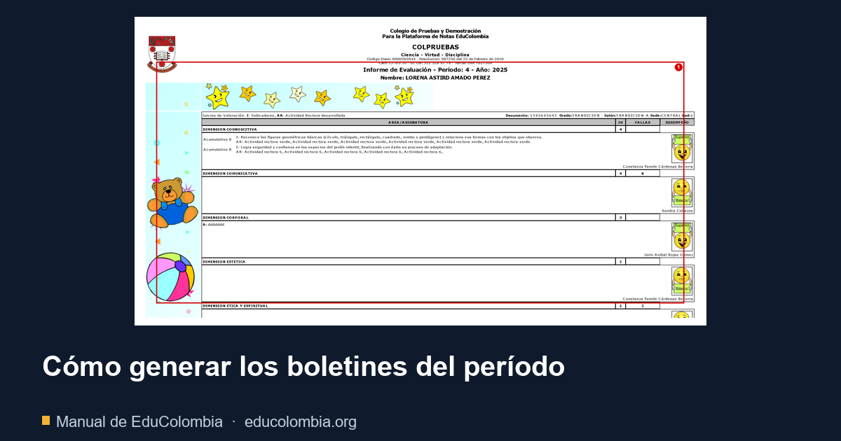 Cómo generar los boletines del período
