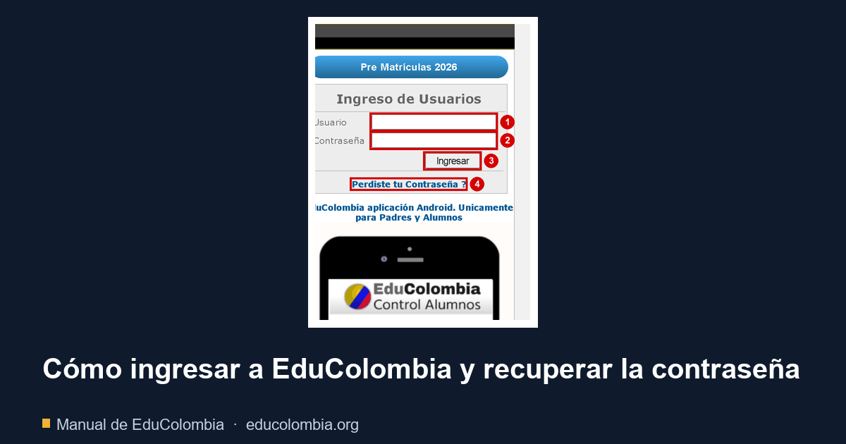 Cómo ingresar a EduColombia y recuperar la contraseña