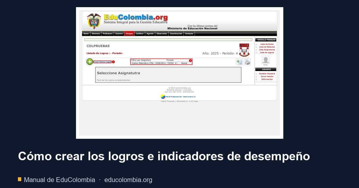 Cómo crear los logros e indicadores de desempeño