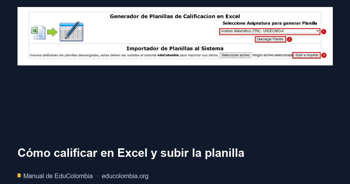 Cómo calificar en Excel y subir la planilla
