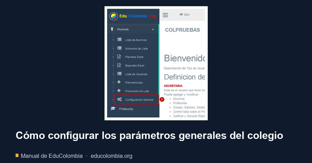 Cómo configurar los parámetros generales del colegio