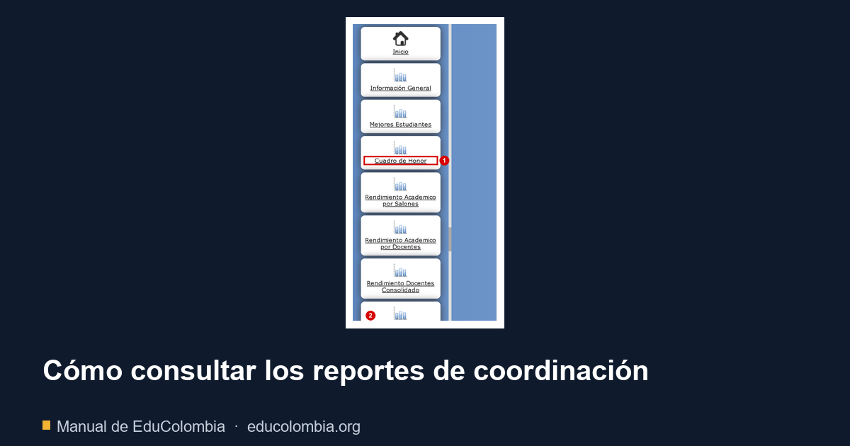 Cómo consultar los reportes de coordinación