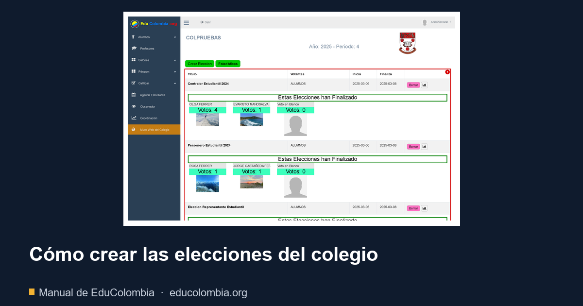 Cómo crear las elecciones del colegio