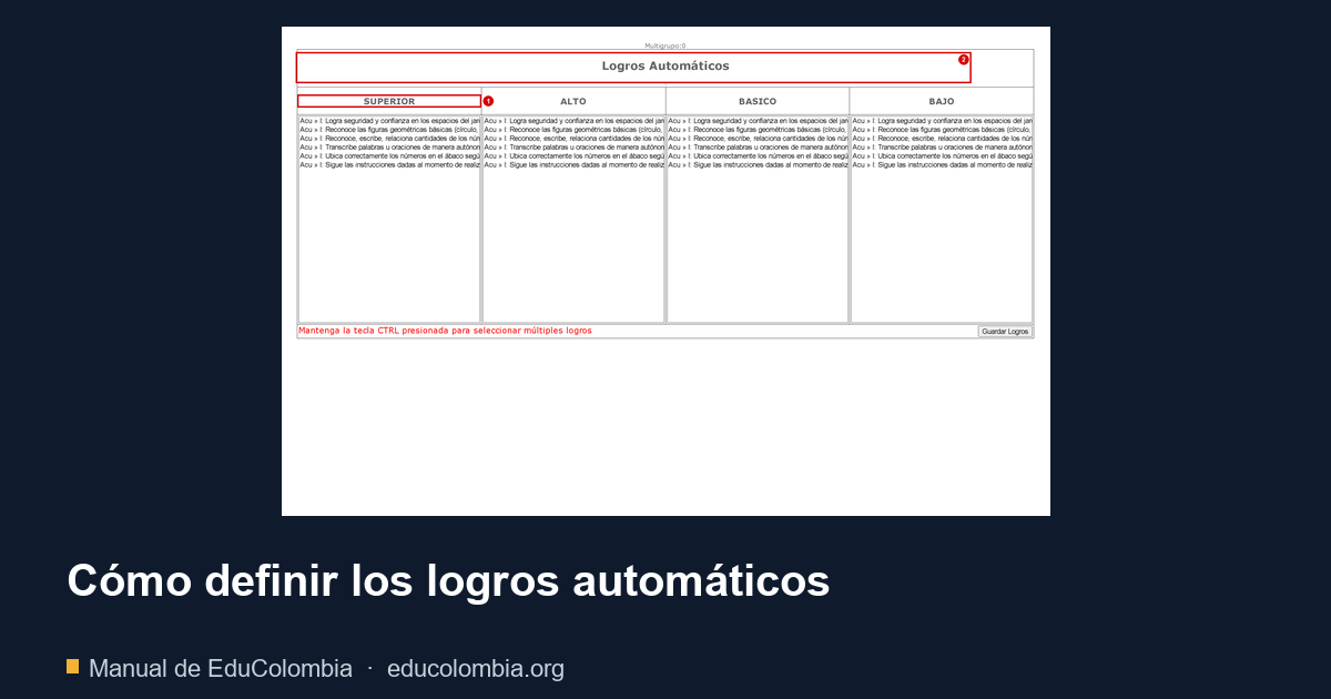 Cómo definir los logros automáticos