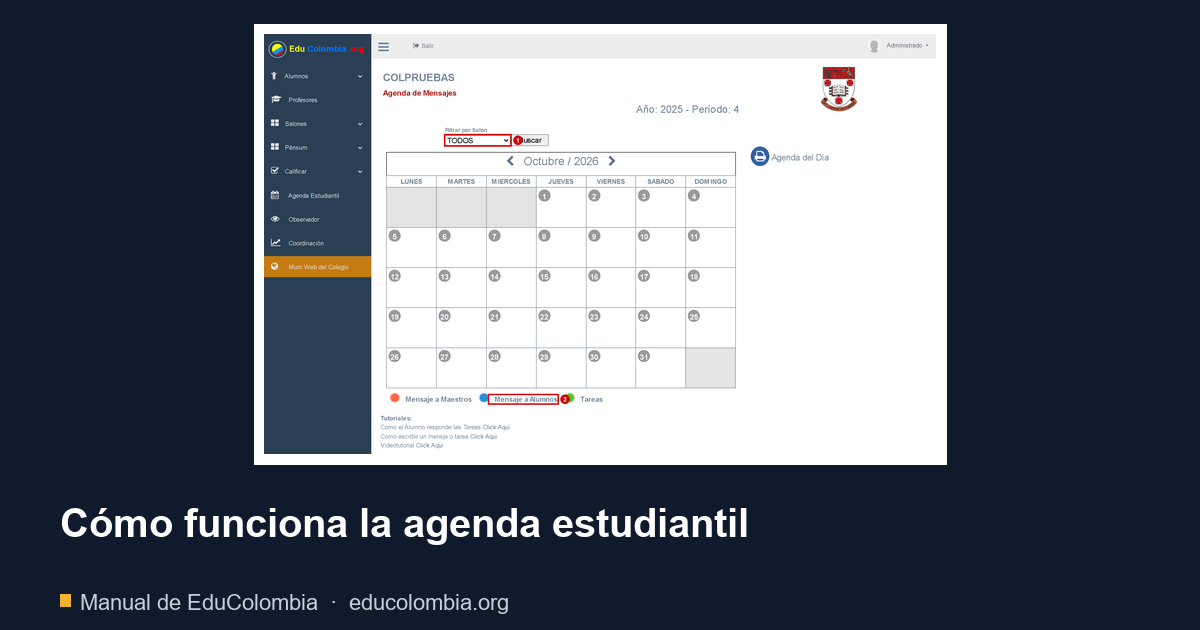Cómo funciona la agenda estudiantil